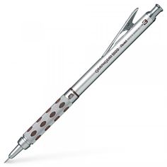 a pen that is in the shape of a polka dot with a silver tip and black tips