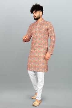 BRAND: Bandidhari Fashion® Fabric: - Cotton Blend Pattern: - Lucknowi Chikan Embroidery And Printed Karta Length: 39 Type: Readymade Sleeve: Long Sleeve Kurta Size: - (32 To 44) This Product CHEST Size's: - XXS=32(Inch), XS=34(Inch) S=36(Inch), M=38(Inch), L=40(Inch), XL=42(Inch), XXL=44(Inch). Total Number of Items: 1 Kurta OCCASION: Partywear, Functions, Casual, Ceremony, Wedding Colour Declaration: There might be slight variation in the actual colour of the product due to different screen res Multicolor Long Sleeve Jamawar Traditional Wear, Brown Resham Embroidered Sets For Diwali, Brown Sets With Resham Embroidery For Diwali, Brown Resham Embroidery Sets For Diwali, Brown Sets With Resham Embroidery And Long Sleeves, Brown Long Sleeve Sets With Resham Embroidery, Brown Fitted Long Sleeve Kurta, Beige Long-sleeve Traditional Wear For Diwali, Beige Long Sleeve Traditional Wear For Diwali