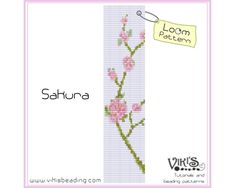 a cross stitch pattern with pink flowers on it