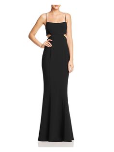 LIKELY Womens Black Spaghetti Strap Full-Length Sheath Formal Dress 14 Cutout Gown, Gowns Online, Mermaid Gown, Black Gown, Fashion Designs, Feel Pretty, High Point, Long Dresses, Halter Formal Dress