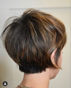 Bilevel Haircut, Short Hair For Thinner Hair, Hair Styles For Really Short Hair, Layered Short Bob, Easy Hair Cuts, Crop Hair