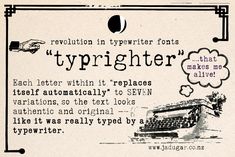 an old typewriter advertisement with the caption'revolution in typewriter fonts '