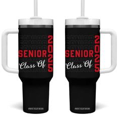 Senior 2025 Tumbler With Handle Class of 2025 Graduation Back To School Graduate Graduation TB10 One Size: 40 oz Black Print Your Wear Memorable Moments, Favorite Drinks, Back To School, Tumbler, In This Moment