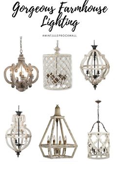 the different types of chandeliers are shown in this postcard with text that reads,