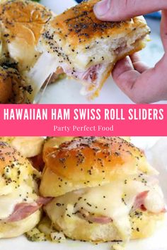 the hawaiian ham and swiss roll sliders are ready to be eaten for lunch or dinner