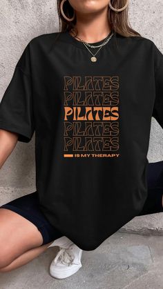 Workout t-shirt for all Pilates lovers Merchandise Tshirt Design, Workout Tshirt Design, Yoga Shirt Design, Tshirt Logo Ideas, Gym Shirt Design, Gym Shirts For Women, Gym Merch, Pilates Branding, Gym Tshirt Design