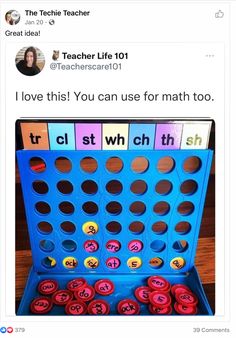 a board game that has been placed on top of a table with the words i love this you can use for math too