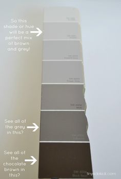 the different shades of paint are labeled