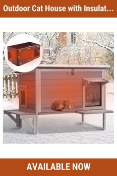 an outdoor cat house with insulator available now