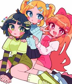 Powerpuff Girls Fanart, Powerpuff Girl, 캐릭터 드로잉, Cute Doodles Drawings, Cute Kawaii Drawings, Cute Doodle Art, Dessin Adorable, Cute Easy Drawings, Cute Little Drawings