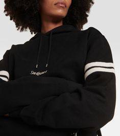 Cotton jersey hoodie in black - Saint Laurent | Mytheresa Saint Laurent Ad, Saint Laurent Hoodie, Color Names, Black Hoodie, Casual Chic, Sweat Shirt, Color Design, Saint Laurent, Long Sleeve Tops