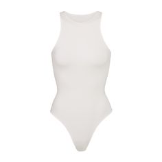 Fits Everybody High Neck Bodysuit | Marble — A classic, everyday style, this High Neck Bodysuit provides coverage and supportive stretch that hugs your body. This bodysuit is the perfect base layer and features a high cut leg opening and thong back that remains invisible under clothing. High Neck Smoothing Bodysuit In Solid Color, Summer Bodysuit With Thumbholes, High Neck Bodysuit With Minimal Stretch, Solid High Neck Bodysuit With Minimal Stretch, Seamless High Neck Bodysuit In Solid Color, Chic High Cut Stretch Bodysuit, Chic Stretch High Cut Bodysuit, Chic Stretch High-cut Bodysuit, Fitted High Neck Bodysuit With Lined Body