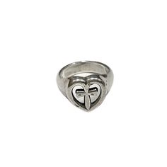 Retired James Avery Ring Eternal Love Heart Cross Sterling Silver Christian 5.5 James Avery Rings, Pinky Rings, James Avery, Eternal Love, Sterling Silver, Ring, Silver