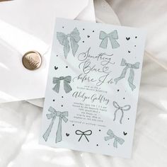 Something Blue Before I Do Bow Bridal Shower Invitation (Creator Uploaded)