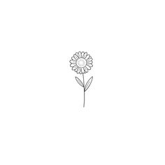 a drawing of a single flower on a white background with the words, i love you