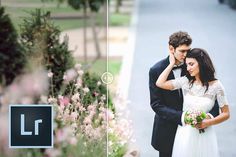 two photos side by side with the same image being used to create a wedding photo