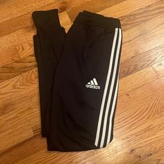 Black Adidas Joggers. New Without Tags Adidas Black Joggers For Training, Adidas Black Training Joggers, Black Sports Pants With Three Stripes, Adidas Black Joggers For Gym, Adidas Black Sports Joggers, Adidas Black Three Stripes Joggers, Adidas Black Joggers With Three Stripes, Adidas Black Training Bottoms, Black Three Stripes Sports Joggers