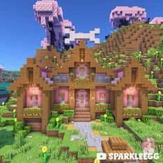 an image of a house made out of minecraft