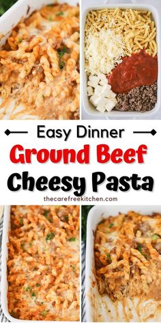 easy dinner ground beef cheesy pasta