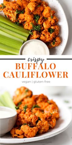 the cover of crispy buffalo cauliflower