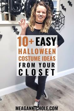 Costume Ideas From Your Closet, Quick Diy Halloween Costumes, Diy Adult Halloween Costumes, Easy Halloween Costume Ideas, Costumes Faciles, Top 10 Halloween Costumes, Easy Halloween Costumes For Women, Quick Halloween Costumes