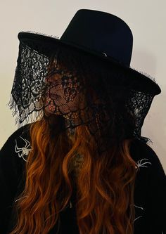 Welcome to Witchwood's brand new hat line! These wide brim hats are made of sturdy vegan felt and are all hand printed.   Vegan Felt Size: 22.5" (but size is adjustable and can be sized down, inside the hat) Brim - choice of 2 sizes - regular wide brim (2.5" wide) or XL brim (3.75" wide) Hat Color - Black Black Wide Brim Hat, Wide Hat, Veiled Hats, Wide Brim Hats, Brim Hats, Felt Hat, Wide Brimmed Hats, Brim Hat, Character Outfits