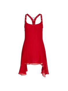 THE ATTICO Red mini dress Ruched Mini Dress, The Attico, Mini Dresses For Women, Red Mini Dress, Dress For Women, Criss Cross, Riding Boots, Ruffles, Ready To Wear