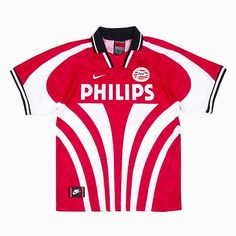 a red and white shirt with the word phillipss on it