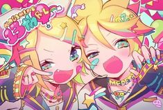 Vocaloid Wallpaper Desktop, Pjsk Icons, Kagamine Twins, Laptop Wallpapers, Vocaloid Characters, Kagamine Rin, Colorful Stage, Anime And Manga, Cat Posters