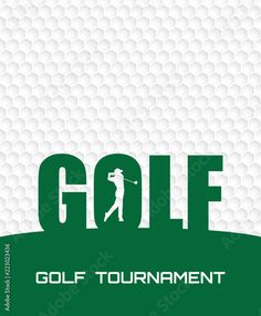 the golf tournament poster is designed to look like it's about to hit the ball