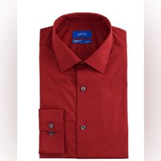 Nwt Men's Apt. 9 Premier Flex Slim-Fit Spread-Collar Dress Shirt, Size: Medium-32/33, Med Red Description Look Great And Feel Even Better In This Stretch-Fabric Button-Down Dress Shirt From Apt. 9. Look Great And Feel Even Better In This Stretch-Fabric Button-Down From Apt. 9. Stretch Fabric Blend For Comfortable Movement Spread Collar Flares To Accommodate Wider Tie Knots Long Sleeves Button Front Wrinkle Resistant Fit & Sizing Slim Fit Features High Arm Holes, Slightly Narrow Straight Body And Red Slim Fit Shirt For Semi-formal Occasions, Elegant Red Slim Fit Shirt, Elegant Red Business Tops, Red Slim Fit Cotton Shirt, Red Slim Fit Top For Business, Red Fitted Dress Shirt For Formal Occasions, Classic Fitted Red Dress Shirt, Red Fitted Shirt For Semi-formal Occasions, Semi-formal Red Cotton Top