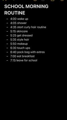 #morning #school #thatgirl #itgirl #morningroutine #schoolmorningroutine Clean Girl Morning Routine, Morning Routine For School, Girl Morning Routine, 50 Makeup, Apps For Iphone, Curly Hair Routine