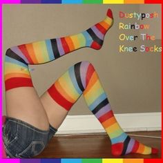 Rainbow Striped Over The Knee Socks. New Never Worn In Package. Long Cute Colorful Lightweight Socks. Women’s One Size Fits Most. Over The Knee Length Or Thigh High For Some. Cotton Polyester Blend. Halloween Clown. B7 Glitter Stockings, Socks Thigh High, Halloween Clown, Slouch Socks, Short Rain Boots, Calf Sleeve, Tight Sweater, Over The Knee Socks, Slippers Cozy