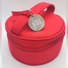 New -Carolina Herrera- Small Round Pouch- Cosmetic /Jewelry Bag Case- Zipper All Around- Travel In Style All Around:7” Height:4” Carolina Herrera Jewelry Accessories, Carolina Herrera Bags, Round Pouch, Small Cosmetic Bags, Small Pouches, Jewelry Case, Carolina Herrera, Jewelry Bags, Travel Style