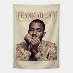 a painting of a man with his hands in his mouth and the words frank ocean on it