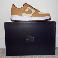 The Nike Air Force 1 Acorn Features An Underbrush Canvas Upper With Natural Leather Overlays And Swooshes. From There, A White And Acorn Sole Completes The Design. Released In June Of 2021 Nike Custom Brown Sneakers With Speckled Midsole, Nike Air Force 1 Leather With Gum Sole, Casual Brown Nike Air Force 1 With Gum Sole, Brown Nike Air Force 1 Sneakers, Nike Air Force 1 Brown Lace-up, Brown Nike Air Force 1 Lace-up, Brown Lace-up Nike Air Force 1, Brown Leather High-top Nike Air Force 1, Brown High-top Nike Air Force 1 With Boost Midsole