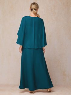 A Line Floor Length Chiffon Mother Of The Bride Dress With Cape Dress With Cape, Mother Of The Bride Dress, Applique Dress, Cape Dress, Blue Ink, Lace Applique, Chiffon Fabric, Mother Of The Bride Dresses, Bride Dress