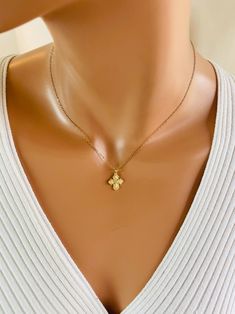 Tiny Gold Four-way Cross Charm Necklace, Miraculous Jesus Sterling Silver Gold Filled Religious Jewelry, Small Gold Cross Necklace Gift - Etsy Dainty Yellow Gold Cross Pendant Jewelry, Yellow Gold Charm Necklaces With Cross Pendant, Yellow Gold Charm Necklace With Cross Pendant, Yellow Gold Cross Pendant Charm Necklace With Delicate Chain, Delicate Cross Pendant Jewelry With Chain, Delicate Cross Pendant Jewelry With Delicate Chain, Dainty Yellow Gold Cross Pendant Necklace, Delicate 14k Gold Cross Pendant Necklace, Dainty 14k Gold Cross Necklace