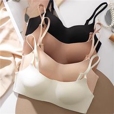 Women Seamless Top Bras Underwear Small Chest Bras Girls Soft Comfortable Breathable Underwear Upper Half Cup Bra, Seamless Top, Support Bra, Cup Bra, Support Bras, Small Chest, Steel Ring, Bra Tops, One Piece