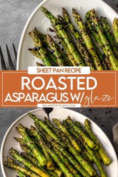 Need an easy roasted asparagus recipe with balsamic glaze for Thanksgiving, Christmas and the holidays? Try this healthy sheet pan roasted vegetables recipe to make a simple side dish for lunch or dinner. Learn more about the best Thanksgiving and Christmas side dishes for a crowd at www.balancewithjess.com. Thanksgiving Asparagus, Christmas Asparagus, Roasted Asparagus Recipes, Sheet Pan Roasted Vegetables, Pan Roasted Vegetables, Side Dishes For A Crowd, Dishes For A Crowd