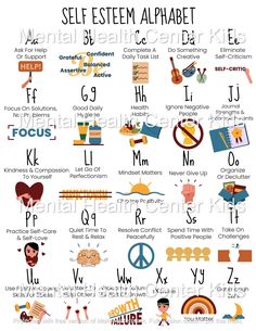 The Alphabet of Self-Esteem Handout for Kids and Teens Something Creative, Social Workers, Positive People, Doing Something