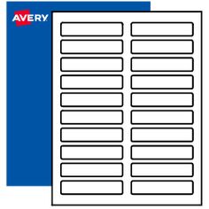 avery labels with blue borders and white background on each side, for shipping or packaging