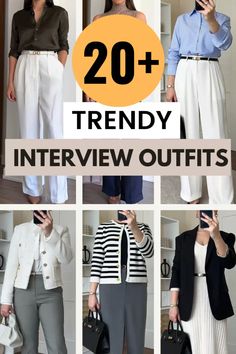 Wondering what to wear for a job interview? Not to worry, this guide will show you inspiration for the perfect interview outfit! Interview Outfit Women 2024, 2024 Interview Outfit Women, Summer Interview Outfit Professional, Trendy Interview Outfit, Cute Interview Outfits, Spring Interview Outfit, Job Interview Outfit For Women