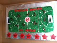 a cake made to look like a football field