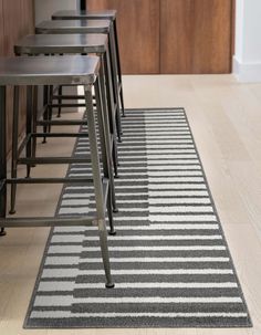 Easy Care, Stain-Resistant Oslo Gray Rug. 2' 0 x 8' 0 Runner. Shed-free. Perfect for Kitchen, Hallway. Contains Colors: Gray, Black, Ivory. Styles: modern Patterns: striped Hearth Rug, Outdoor Table Runner, All Modern Rugs, Coastal Rugs, Rugs Uk, Urban Rustic, Kitchen Hallway, Oval Rugs, Clearance Rugs