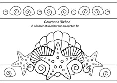 a coloring page with shells and starfishs