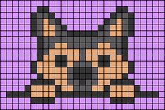 an image of a cat pixellated in purple and black