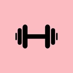 two dumbbells on a pink background, one is black and the other is white