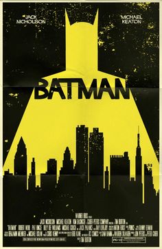 the batman movie poster is displayed in front of a white background with black and yellow lettering