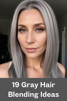 Gray hair blending ideas offer a spectrum of options for gracefully transitioning into silver strands. From subtle highlights to lowlights, balayage, or full-on embracing the gray, there's a style to suit every preference. These techniques not only soften the contrast between colored and natural hair but also add dimension and depth, enhancing one's overall look with a touch of sophistication and flair. Highlights To Lowlights, Grey Hair Lowlights, Gray Hair Blending, Silver Grey Hair Dye, Lowlights Balayage, Balage Hair, Bold Haircuts, Hair Blending, Grey Hair Dye